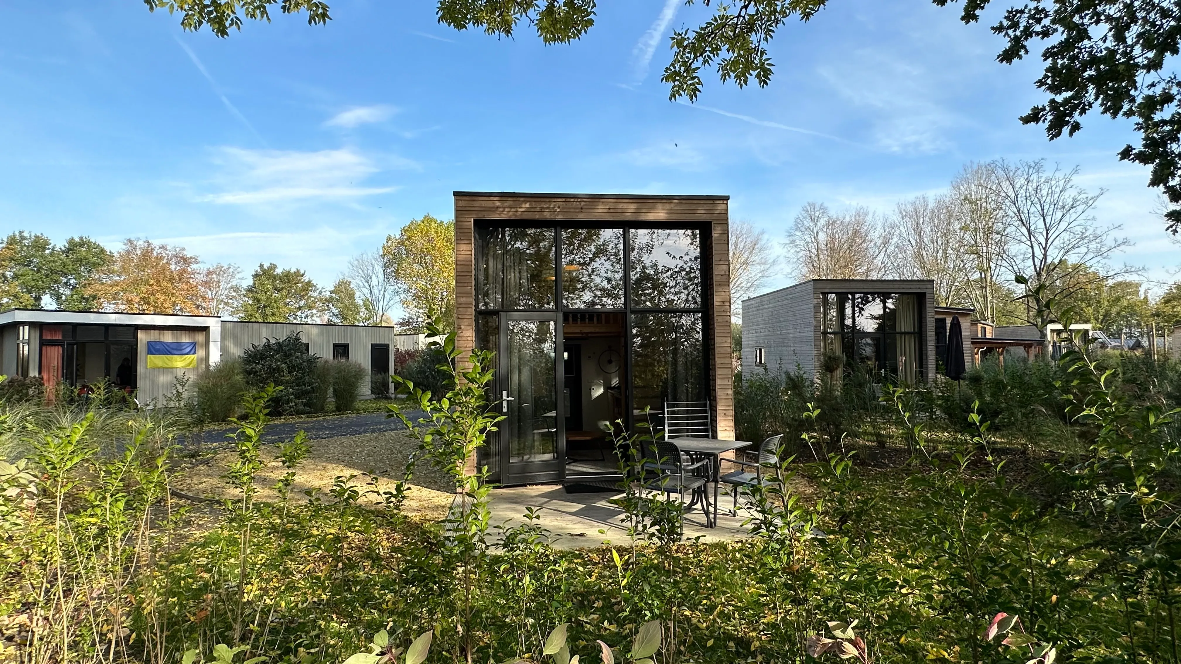 Vooraanzicht van het tiny house